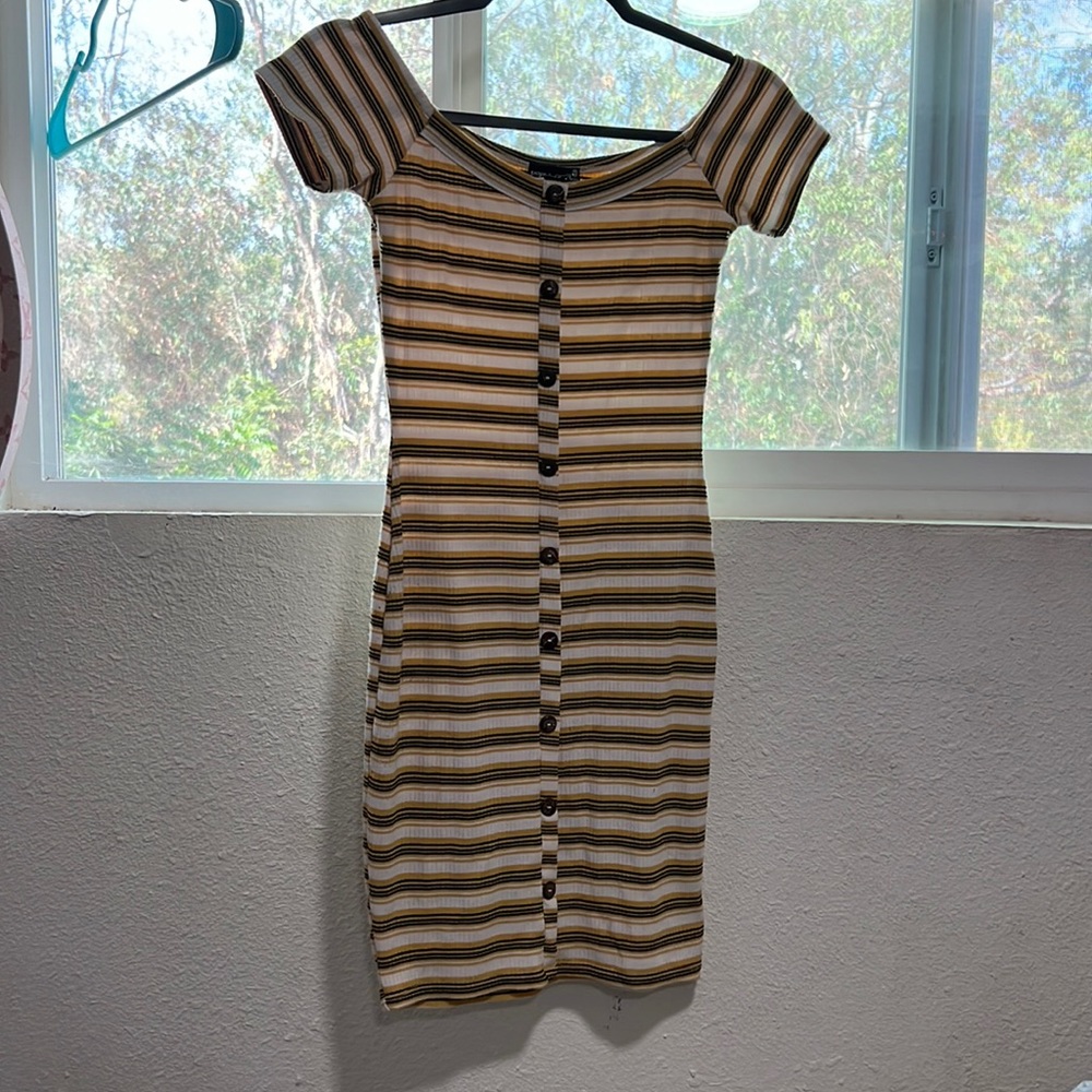 Off the shoulder yellow dress